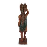 A Cigar Store Indian in Plaster with Polychrome Decoration