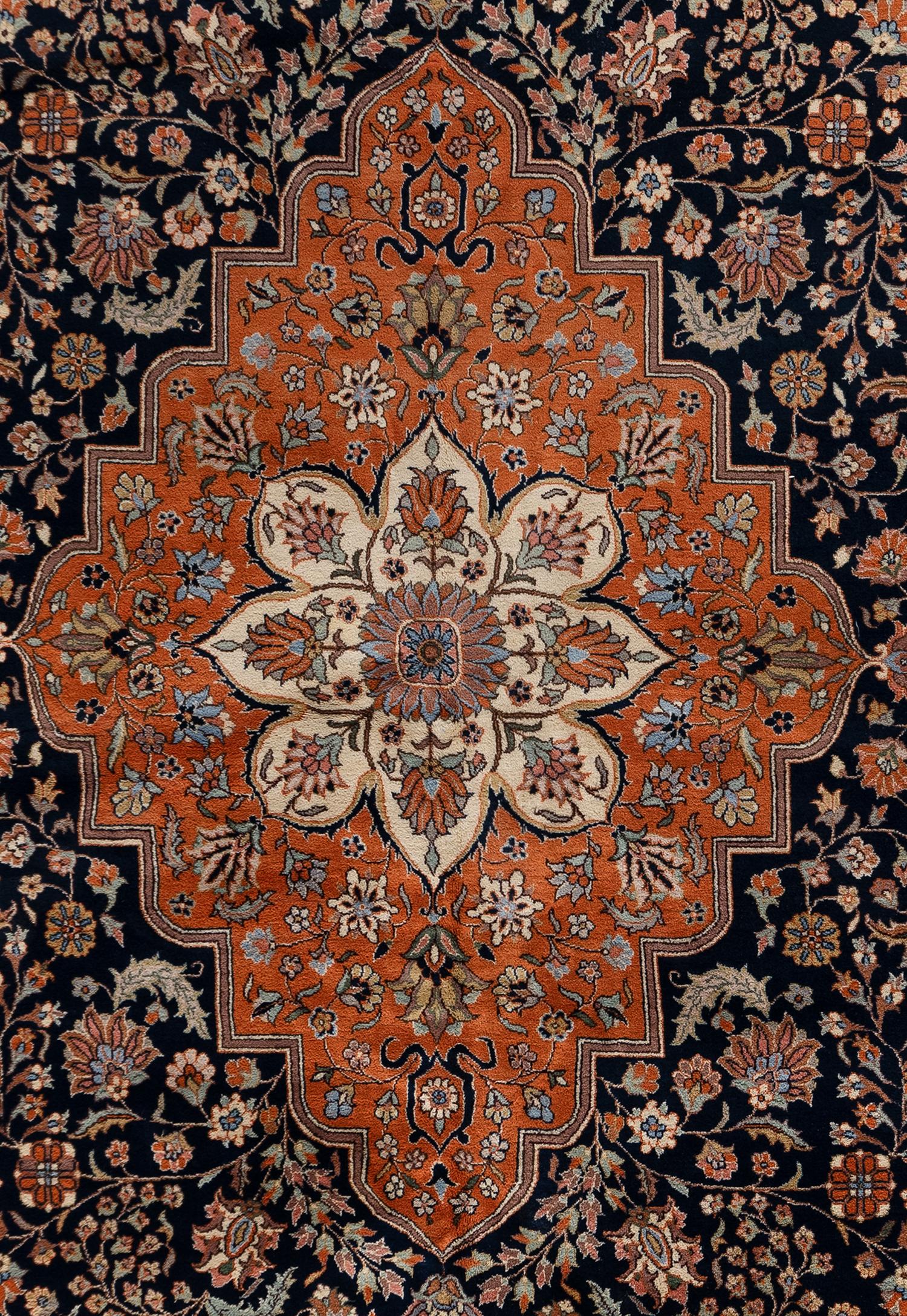 A Romanian Wool Rug of a Farahan Sarouk Design