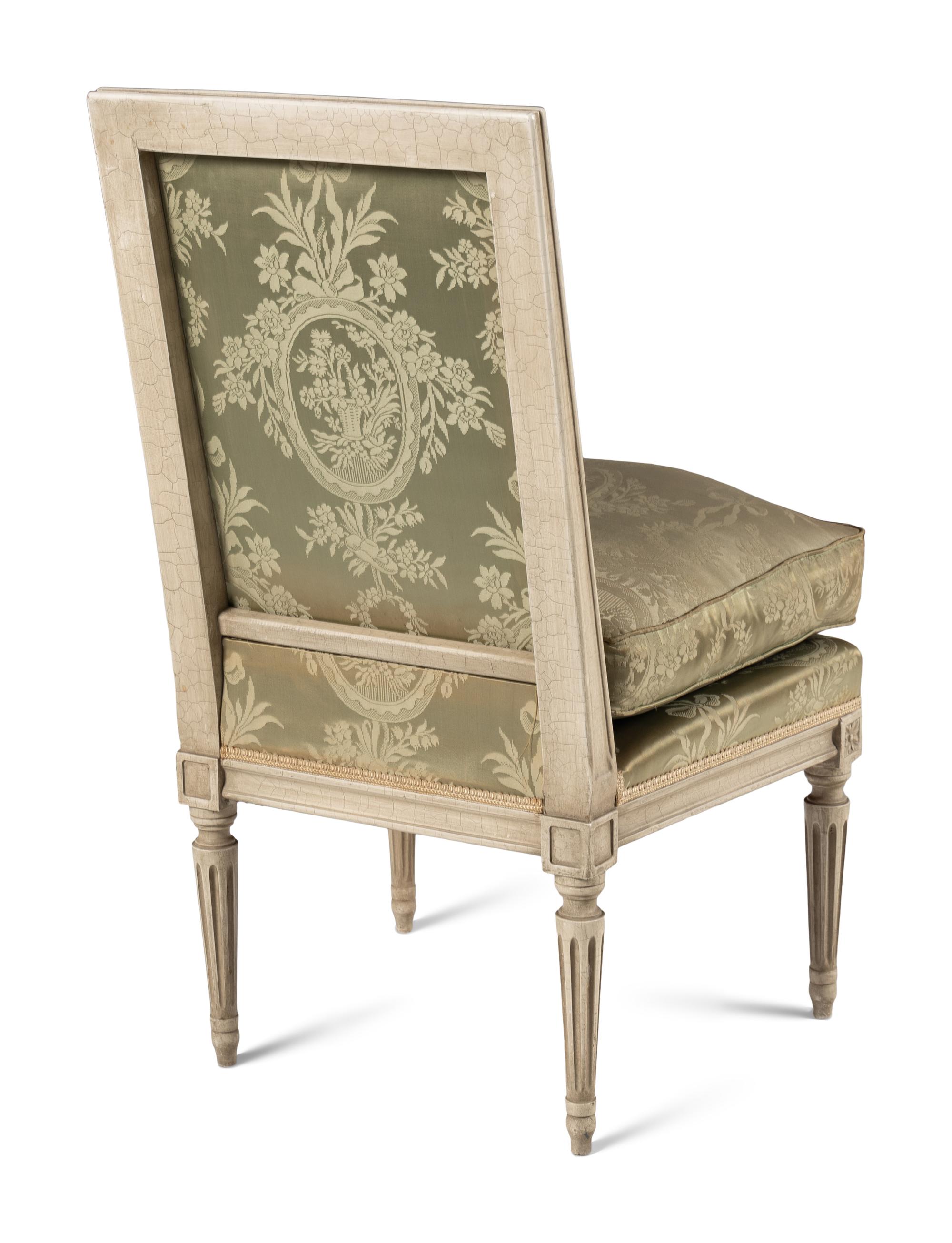 A Pair of Louis XVI Style Painted Side Chairs