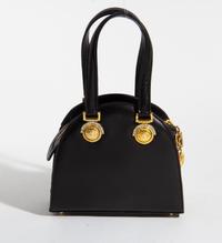 A Gianni Versace Black Mini Medusa Bag, 6" x 6.75" x 2.75"; Handle drop: 4".