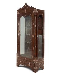 A Syrian Mother-of-Pearl Inlaid and Carved Walnut Vitrine Cabinet