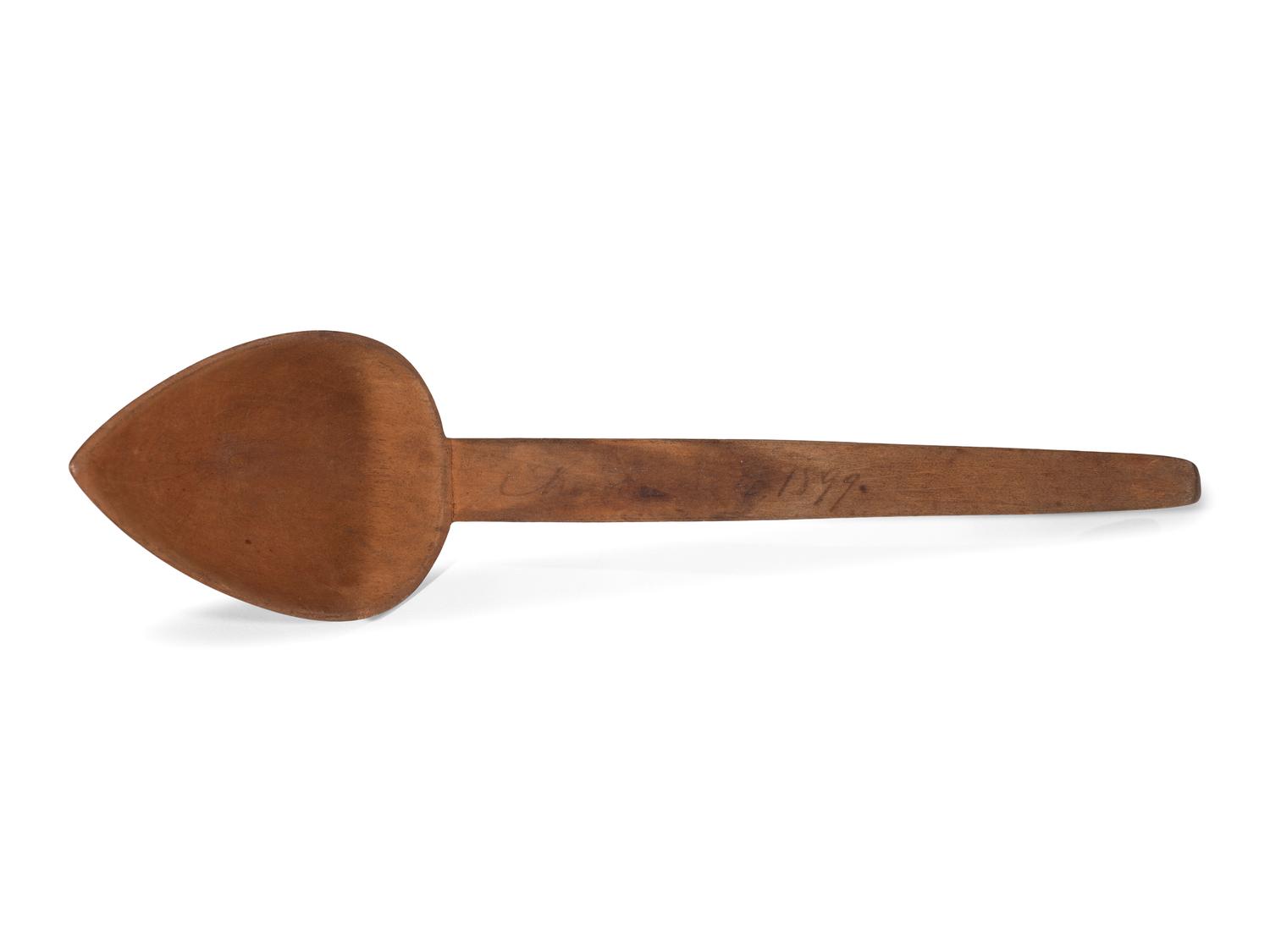 Collection of Cherokee Spoons, Birchbark Canoe, and Whimsey Pin Cushion