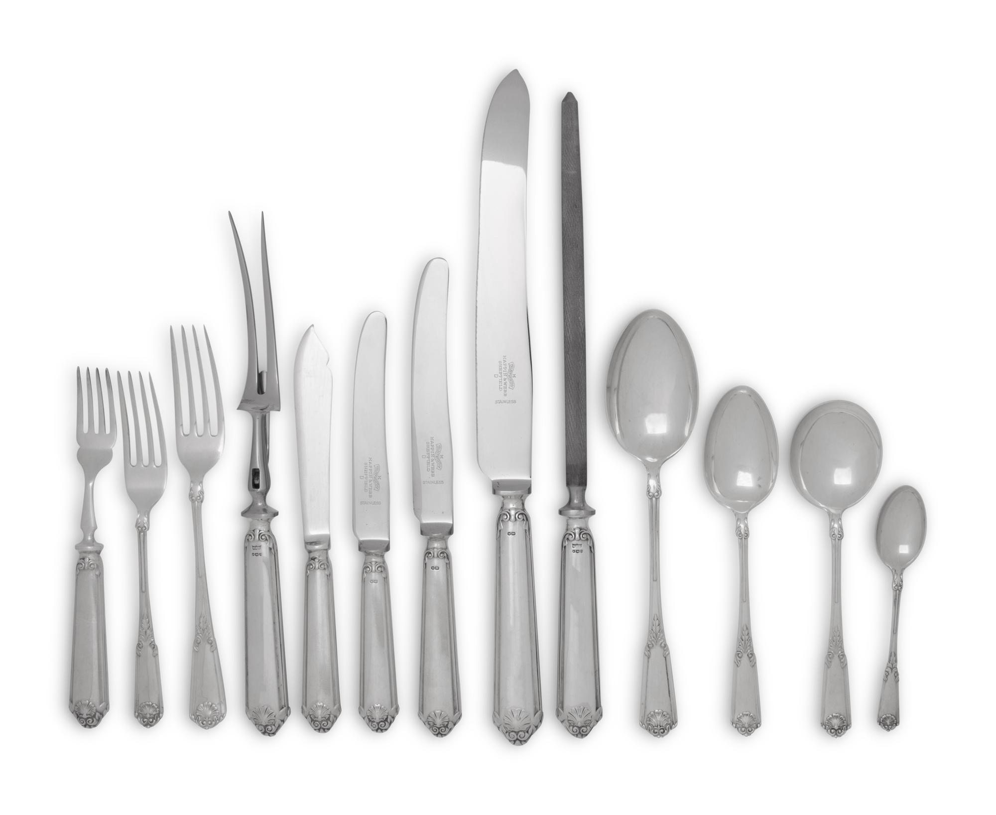An English Silver Flatware Service