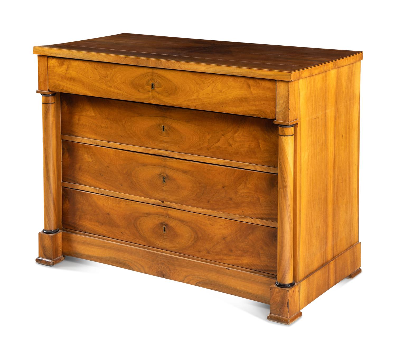 An Empire Part Ebonized Walnut Commode