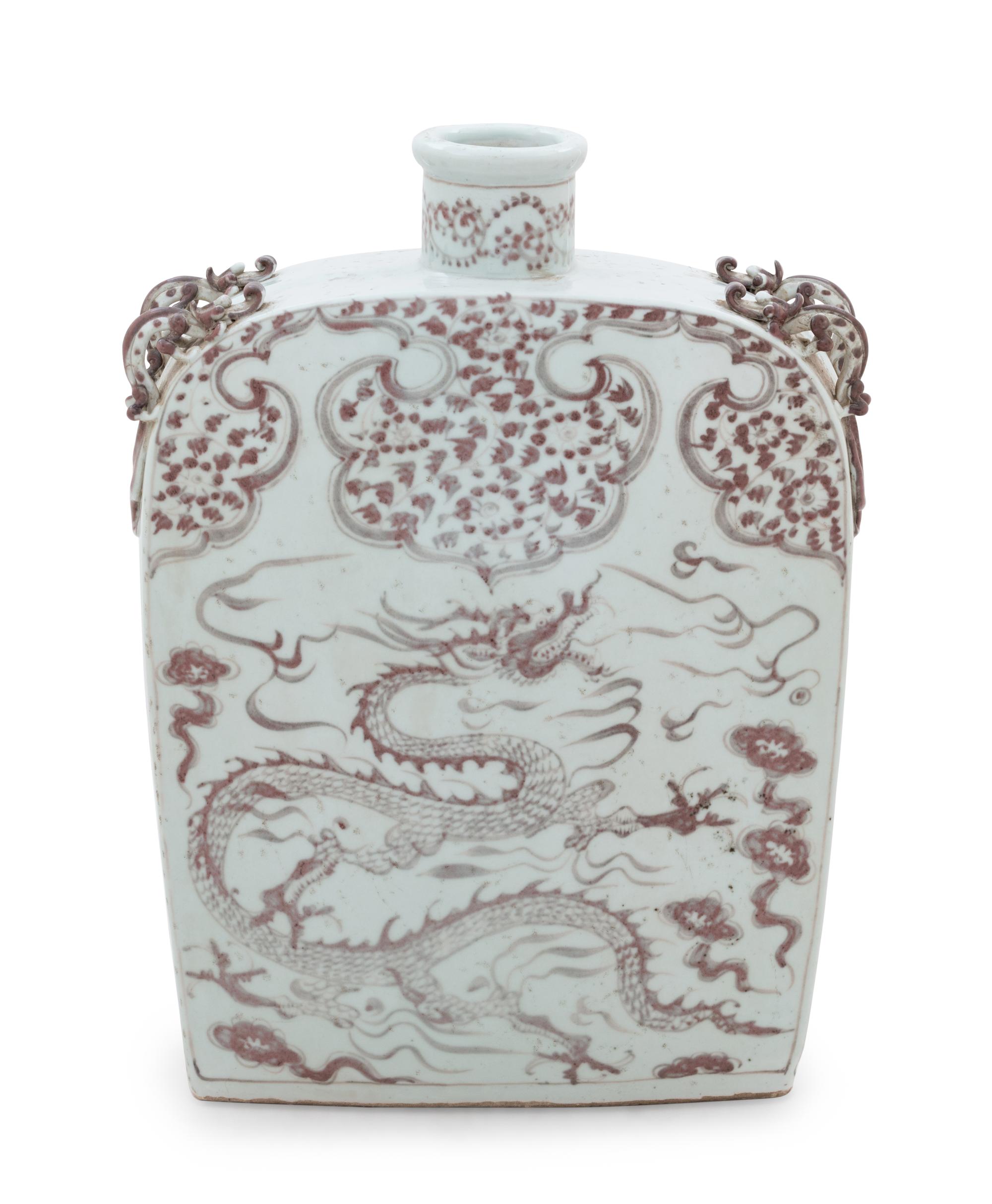 Two Chinese Underglaze Red Porcelain Vases