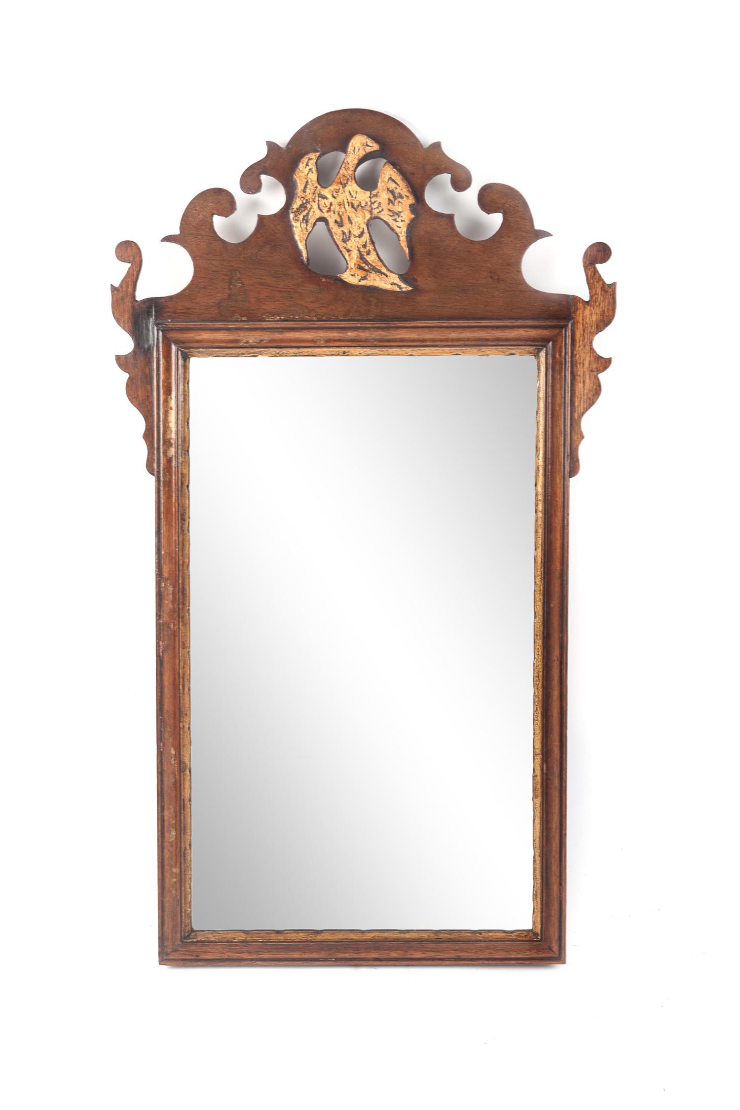 A Chippendale Style Parcel Gilt Mahogany Looking Glass