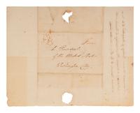 MADISON, James (1751-1836). Autograph note unsigned, nominating William Pinkney to a diplomatic position. With free-franked address leaf to verso.