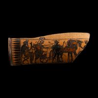 An Attic Black-Figured Epinetron Fragment with Dionysus, Athena, and Hermes