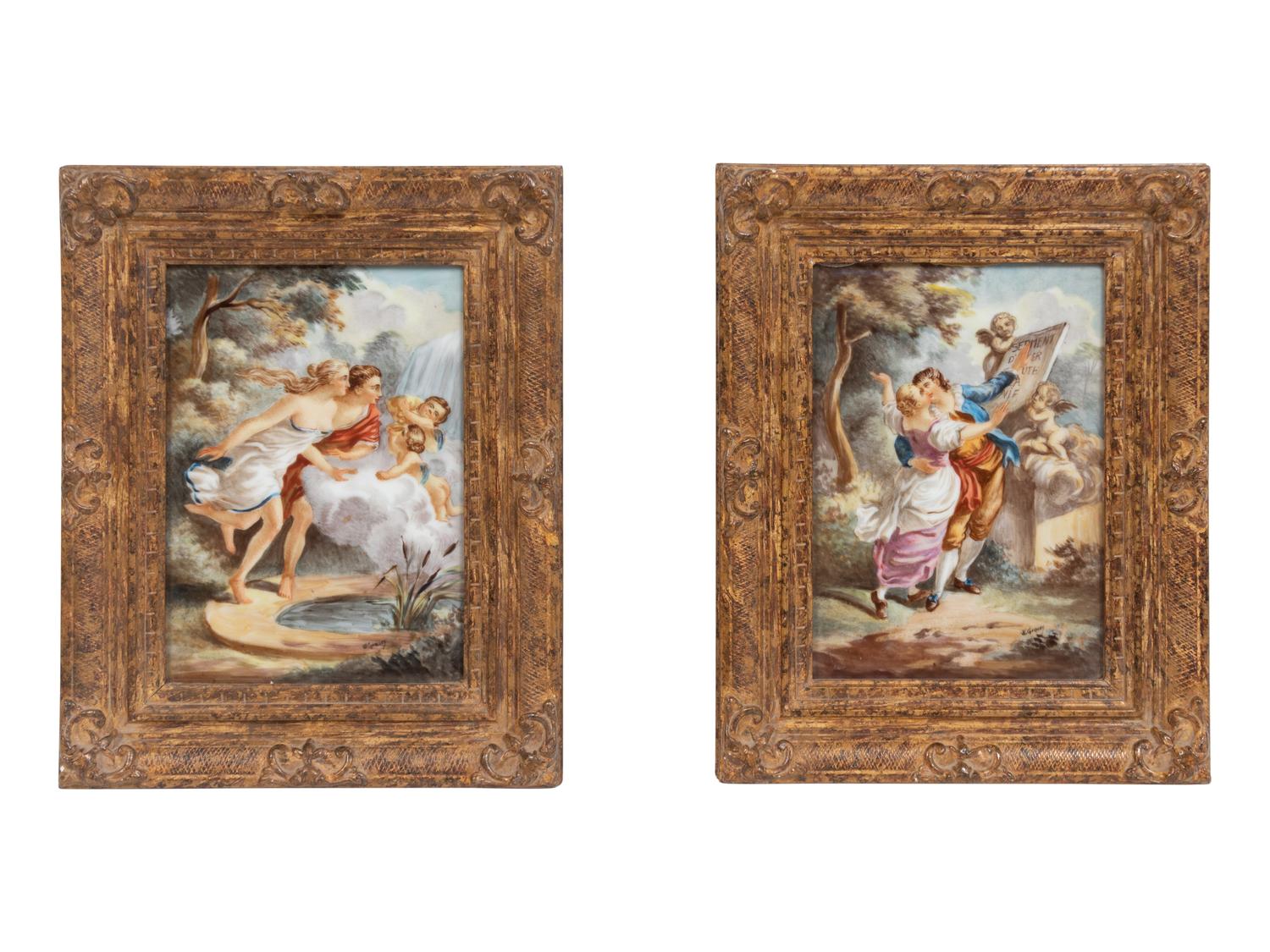 A Pair of French Porcelain Plaques
