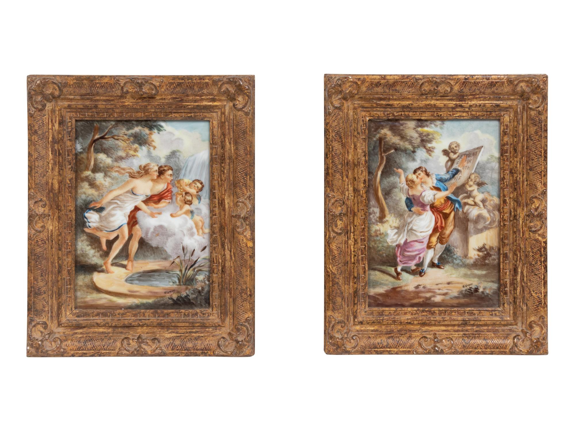 A Pair of French Porcelain Plaques