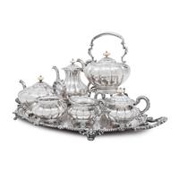 An English Silver Six-Piece Tea and Coffee Service