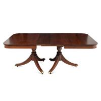 A George III Style Mahogany Double-Pedestal Dining Table