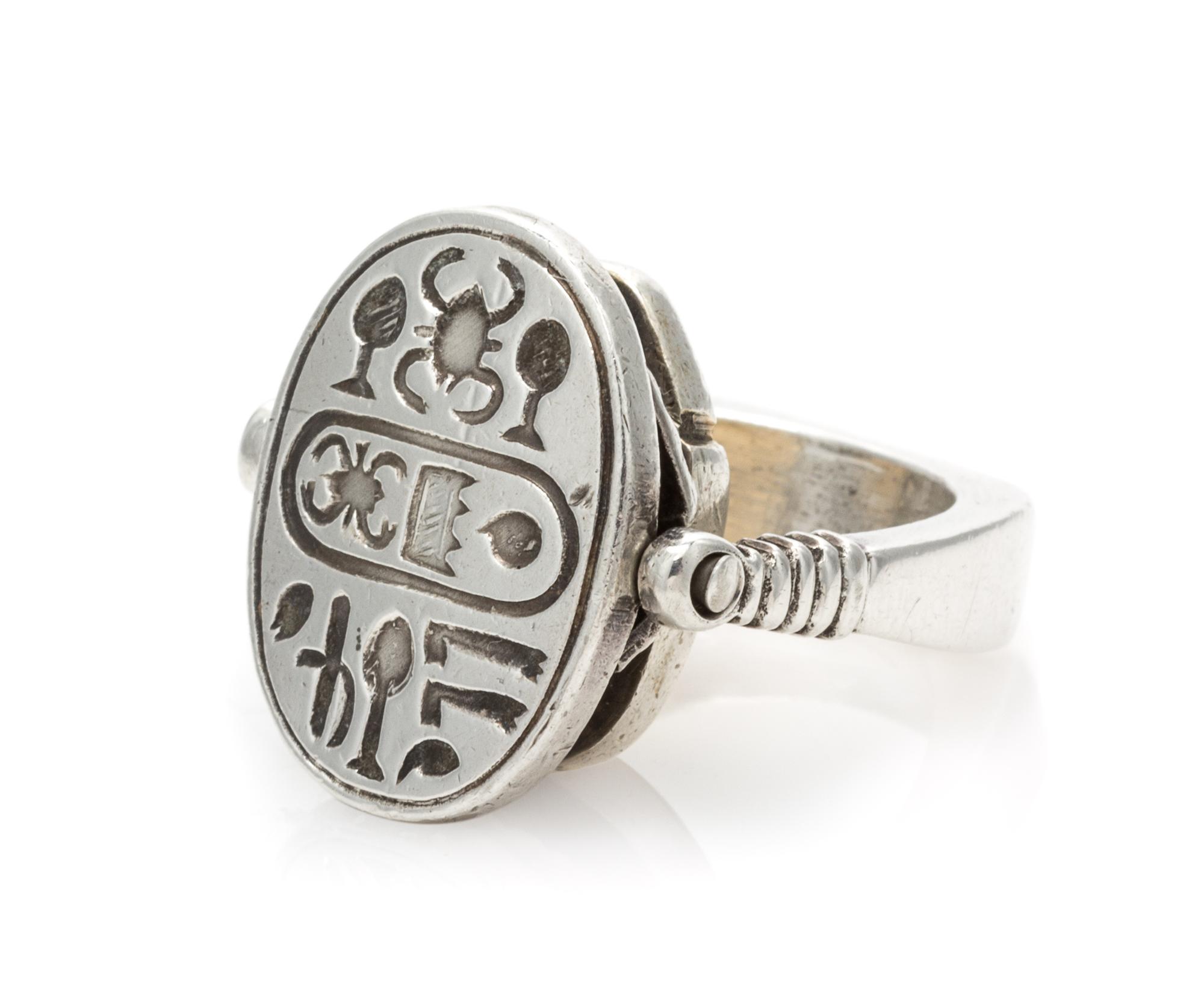 A Gilt Silver Scarab Ring, 11.90 dwts.