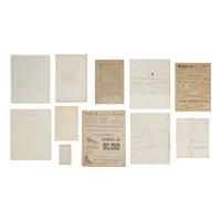 [Lincoln, Abraham]. A group of over 25 letters, documents and imprints associated with Lincoln and his assassination.