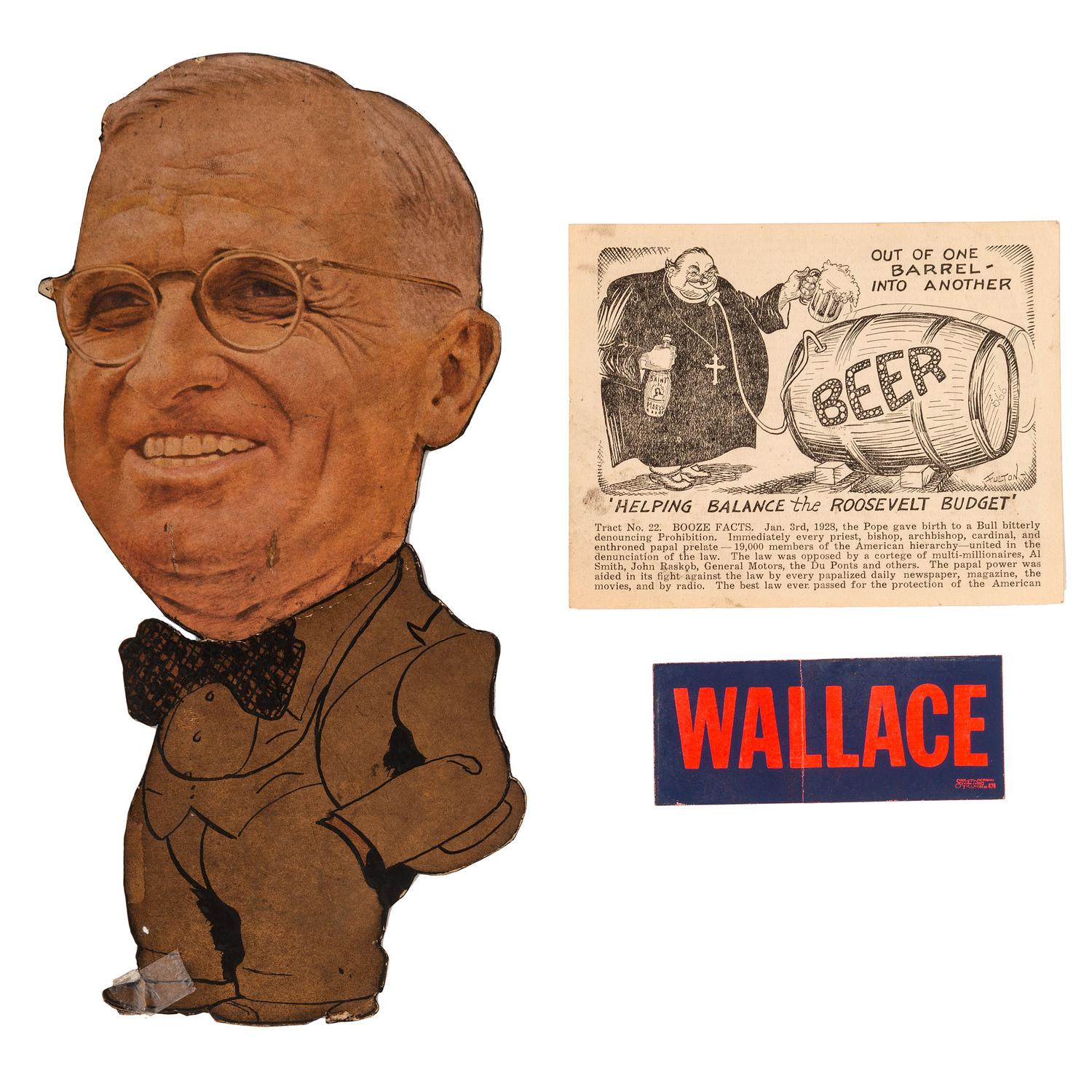 [TEMPERANCE] -- [POLITICS]. A group of 5 items, incl. pro-prohibition and anti-immigration and fliers.