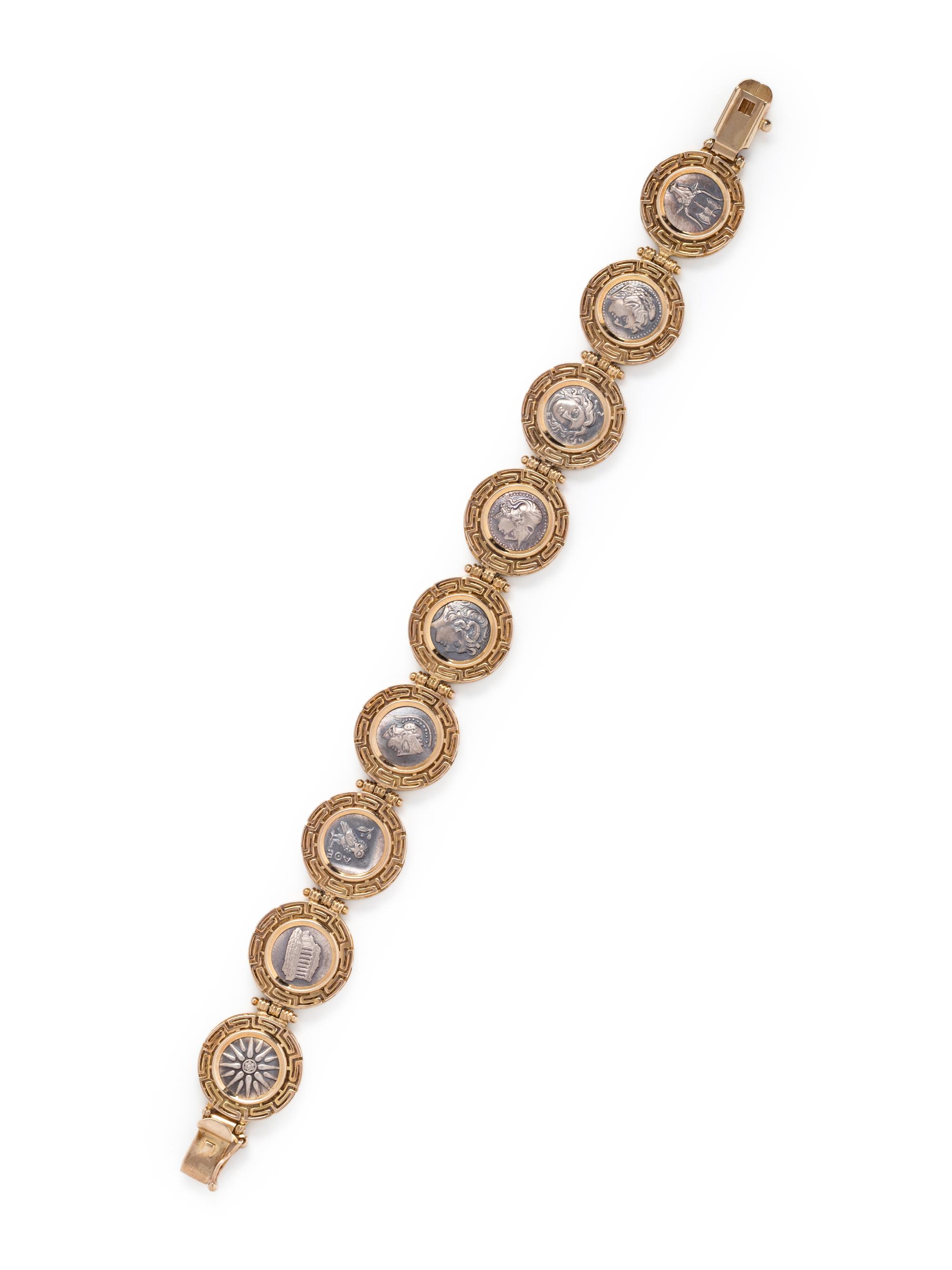 YELLOW GOLD AND COIN BRACELET