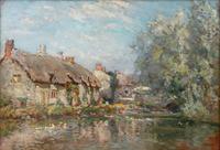 Two Works; Barbizon scene of sheep in a landscape and Sutton Poyntz