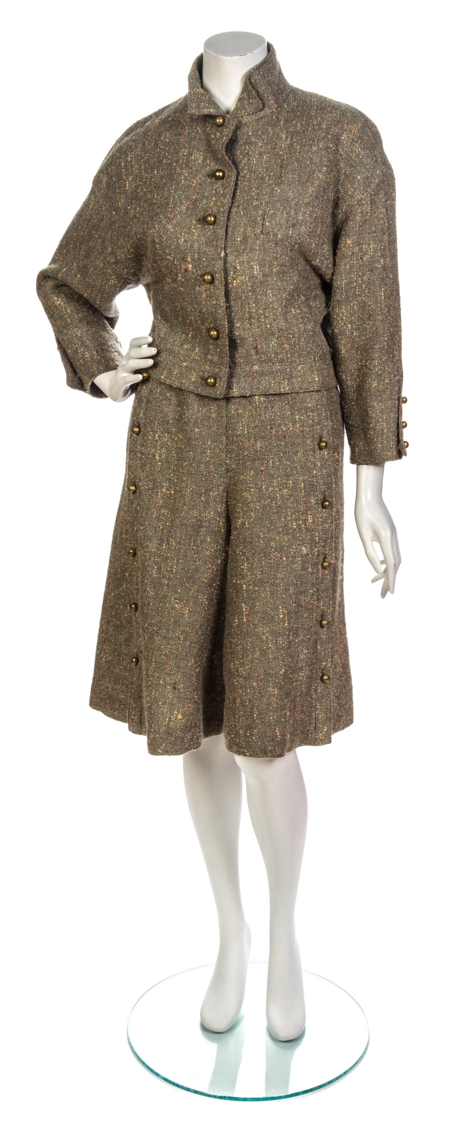 A Chloe Green Boucle Culottes Ensemble,