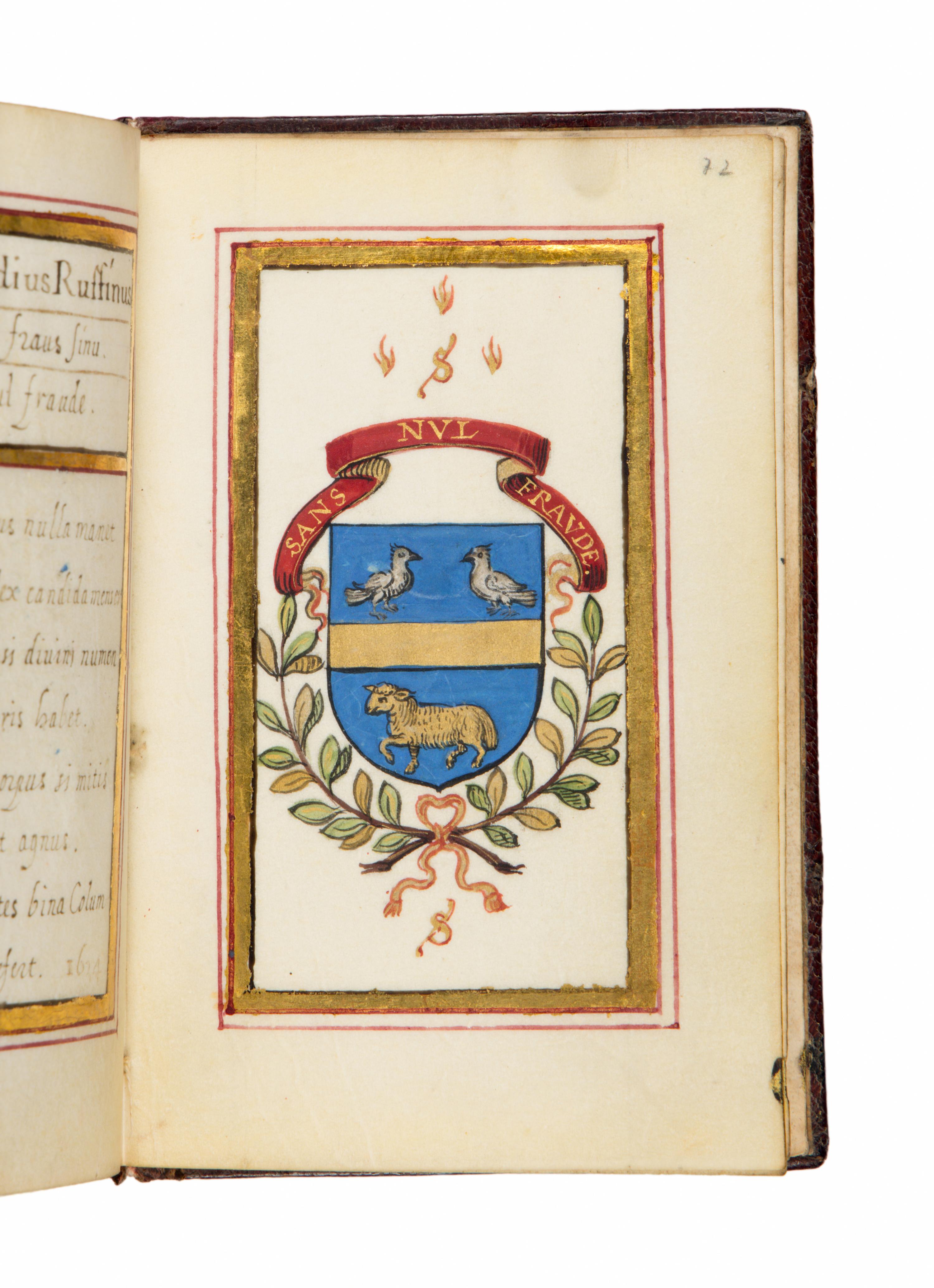CLAUDE RUFFIN (Paris, 1554-c. 1636) Prayerbook, in Latin and French, illuminated manuscript on parchment [France, Paris, 1634]