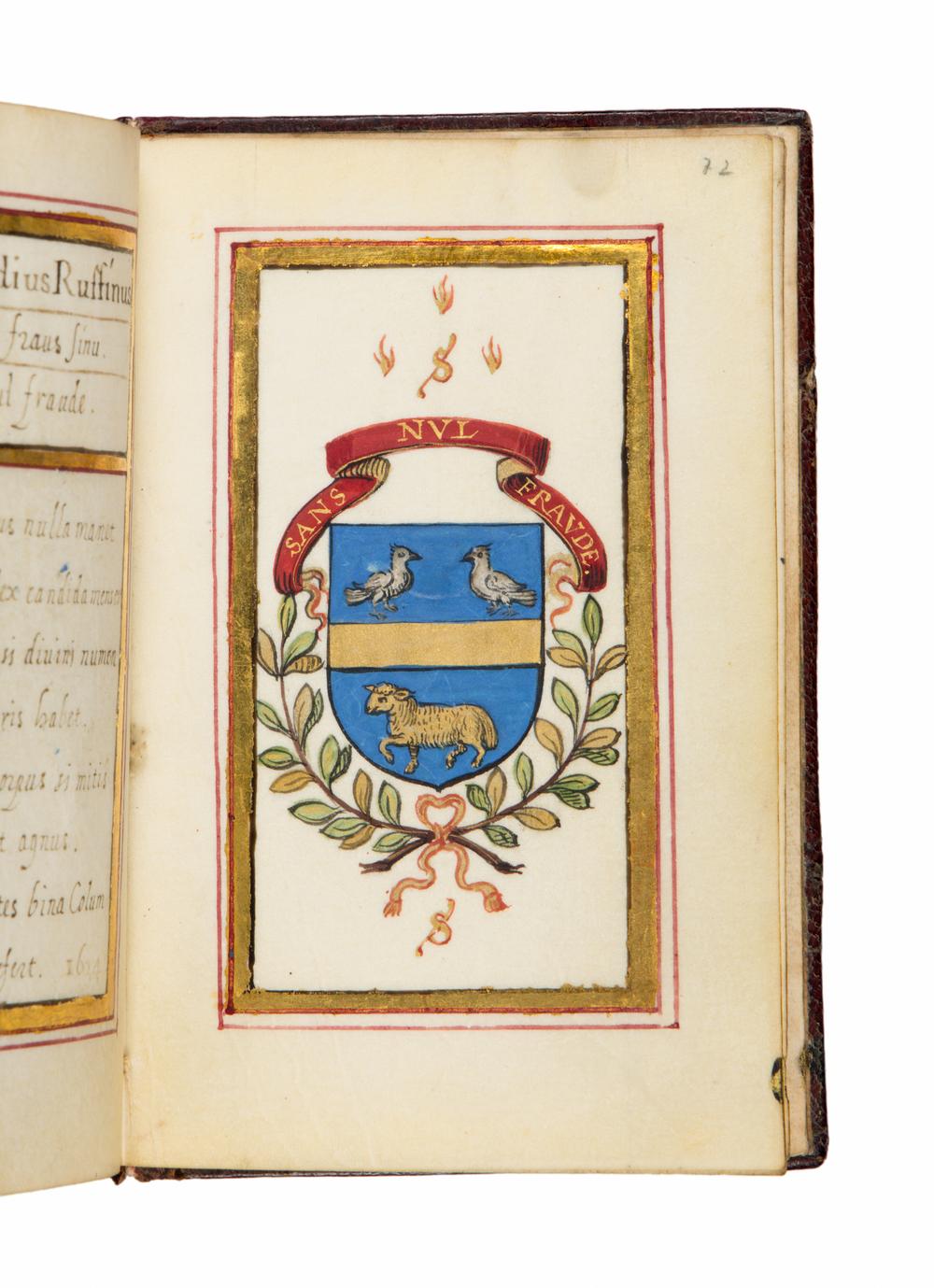 CLAUDE RUFFIN (Paris, 1554-c. 1636) Prayerbook, in Latin and French, illuminated manuscript on parchment [France, Paris, 1634]