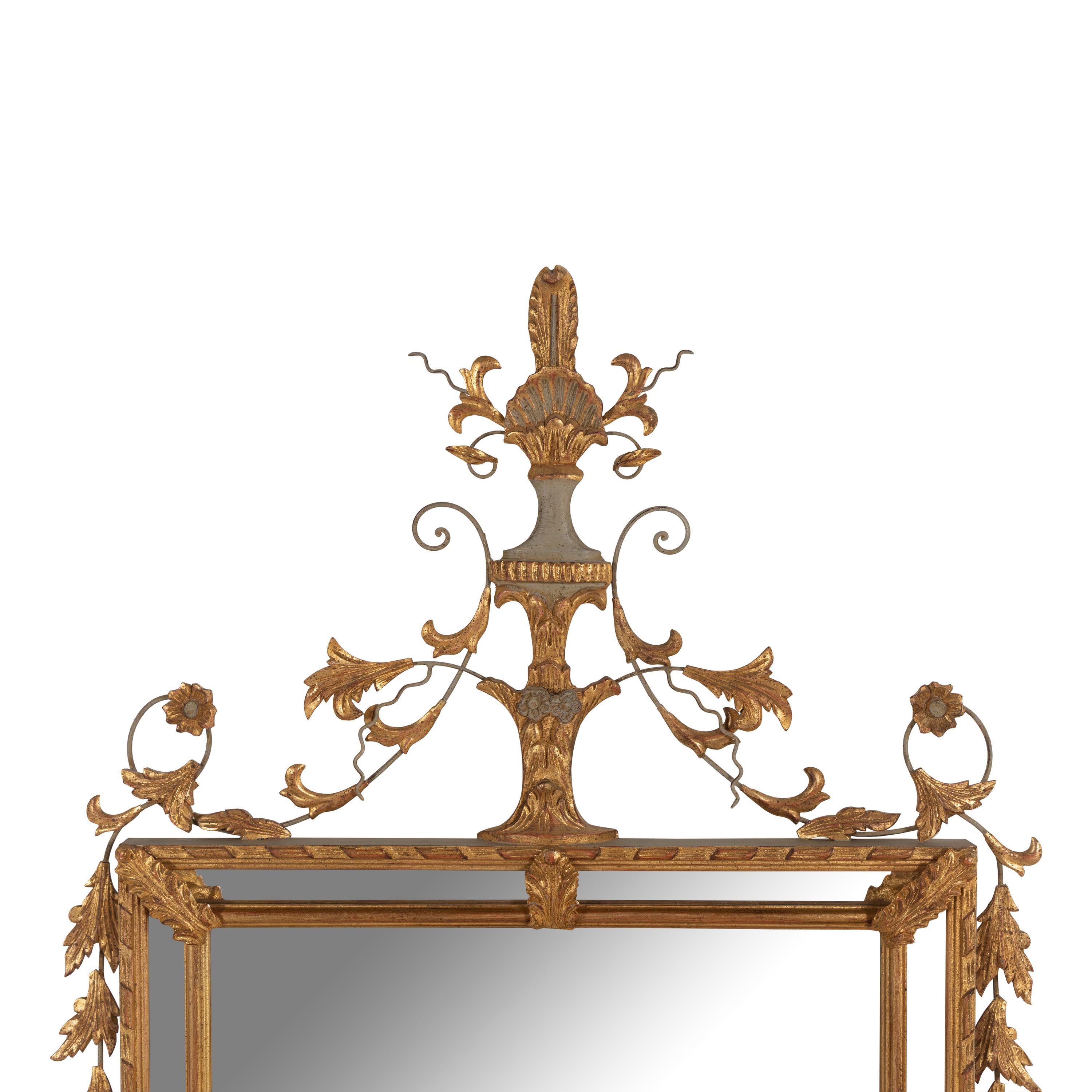 An Italian Painted and Parcel-Gilt Mirror