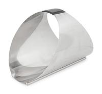A Contemporary Stainless Steel and Leather Firewood or Magazine Caddy
