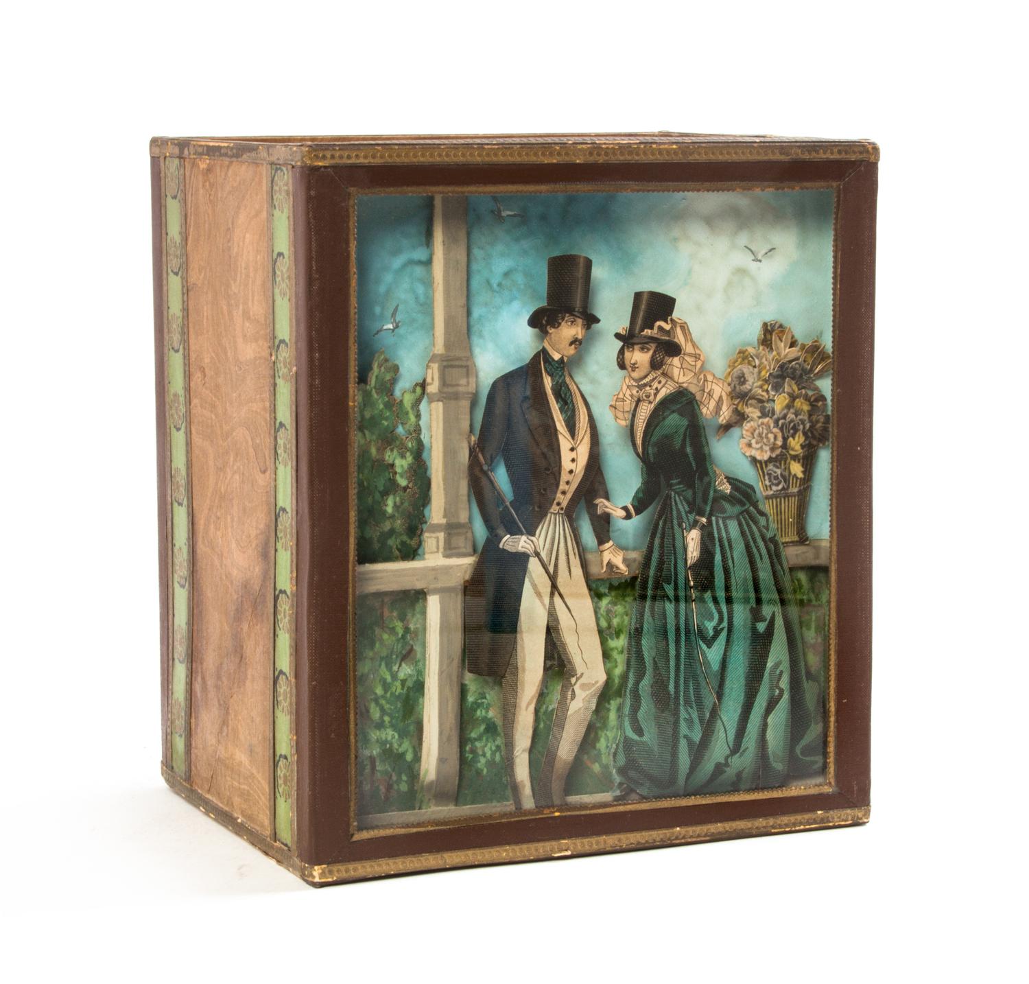 A Narcissa Thorne Shadow Box Waste Paper Basket, Height 7 inches.