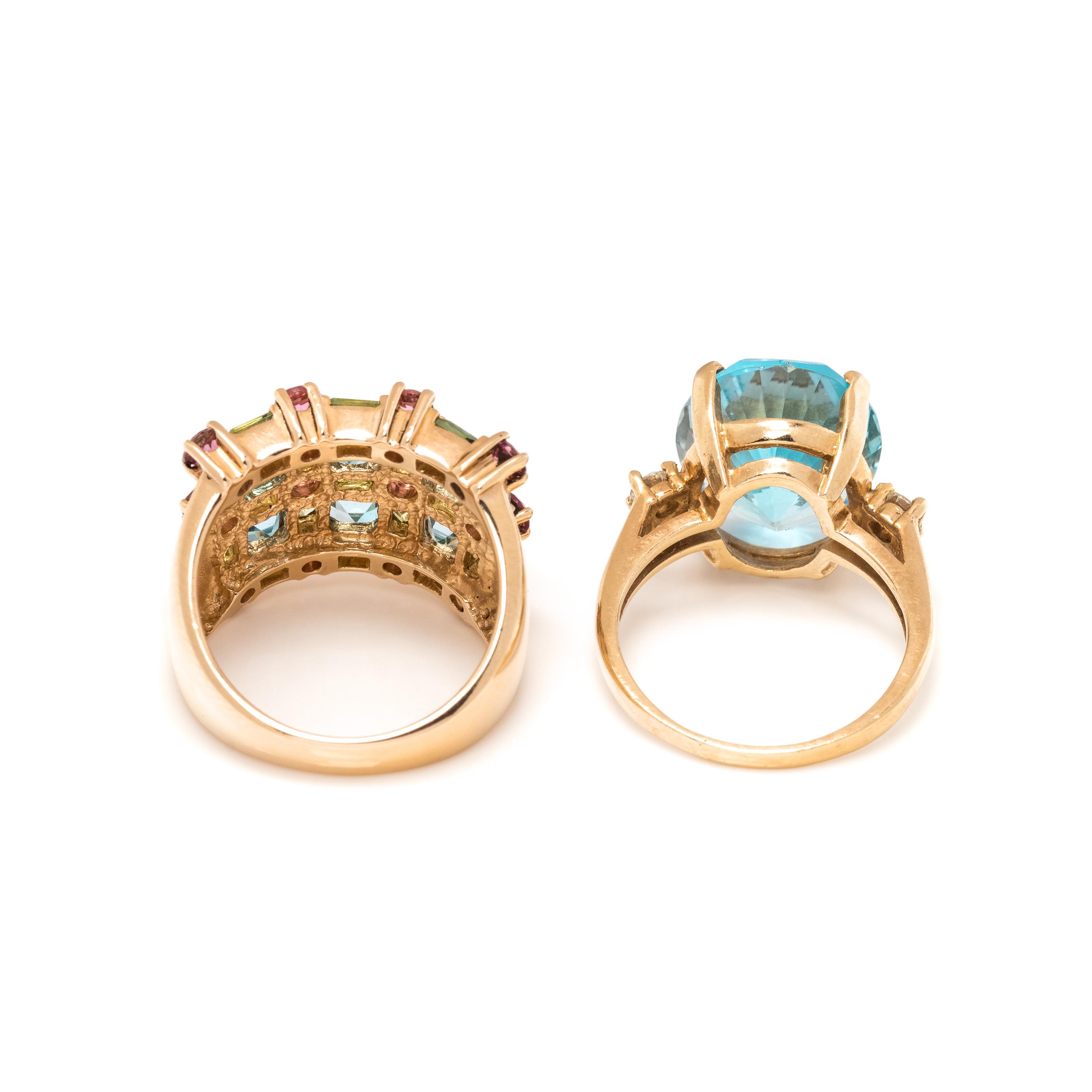 COLLECTION OF BLUE TOPAZ RINGS
