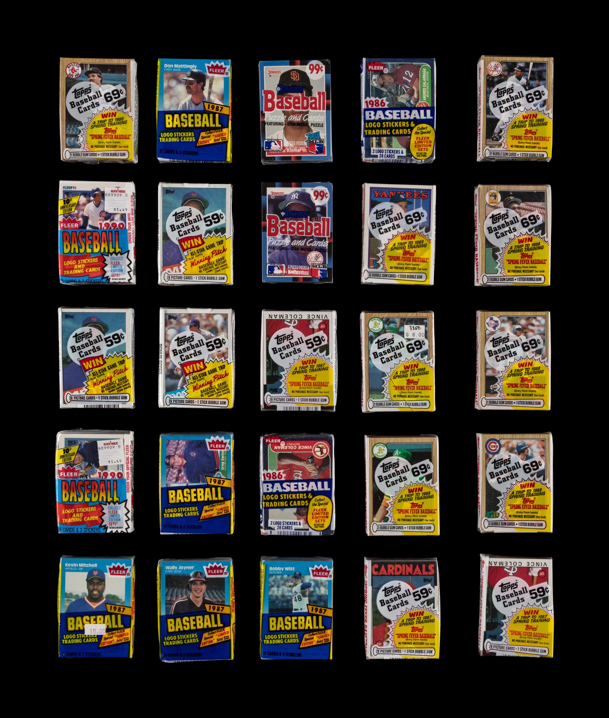 A Large Collection of Unopened Assorted 1980s Baseball Card Packs