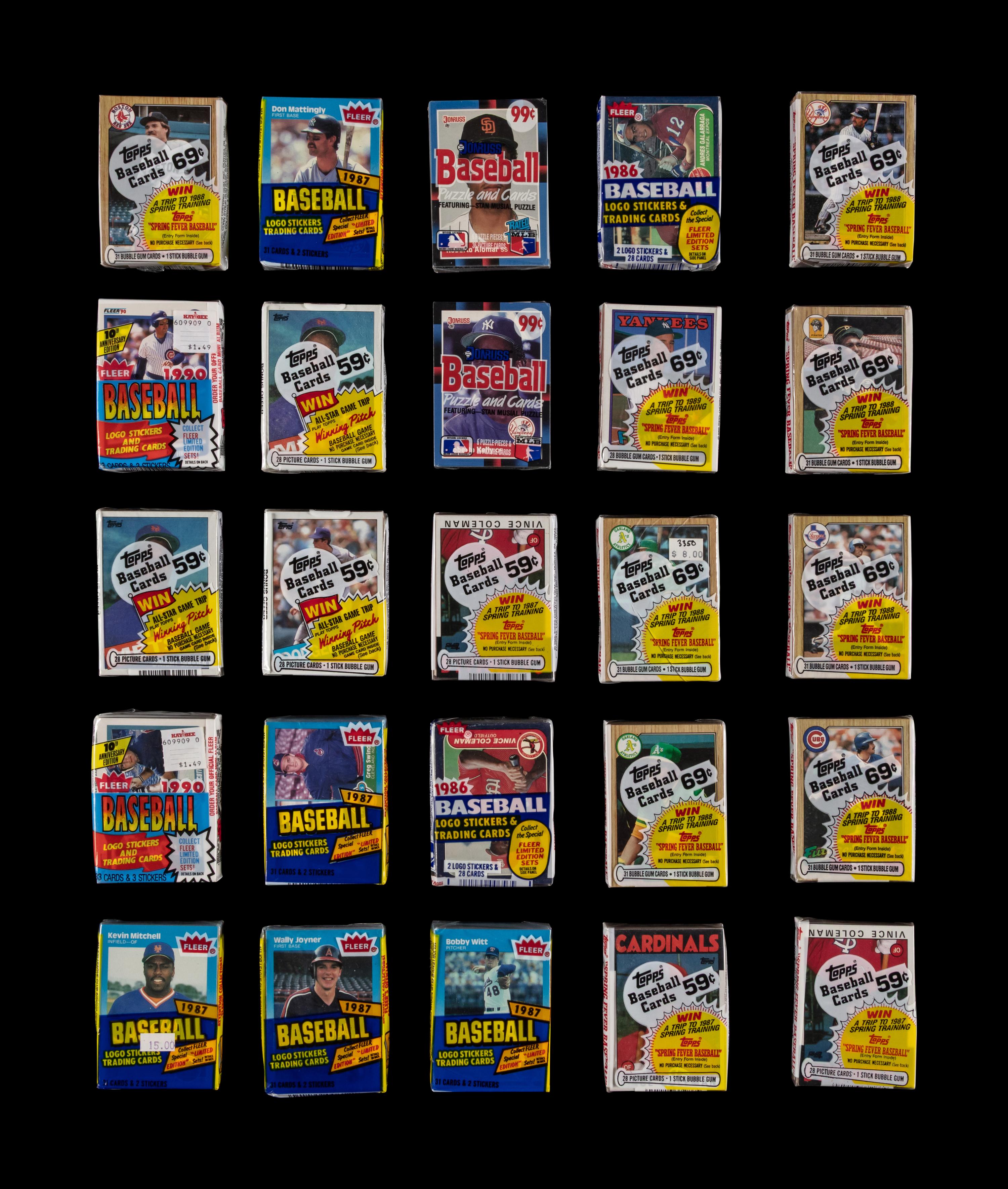 A Large Collection of Unopened Assorted 1980s Baseball Card Packs