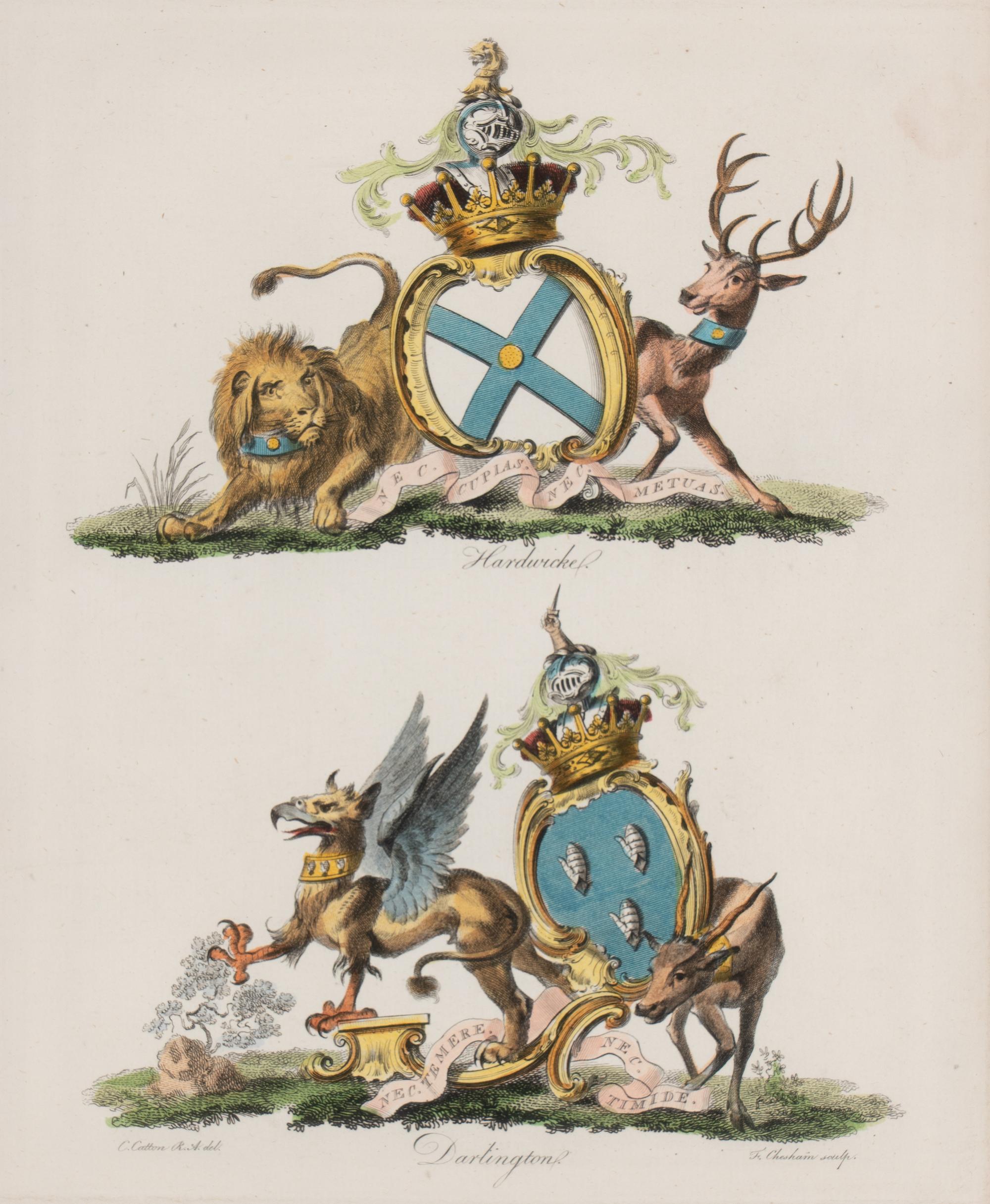A Set of Ten English Engravings of Coats of Arms