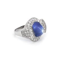 STAR SAPPHIRE AND DIAMOND RING