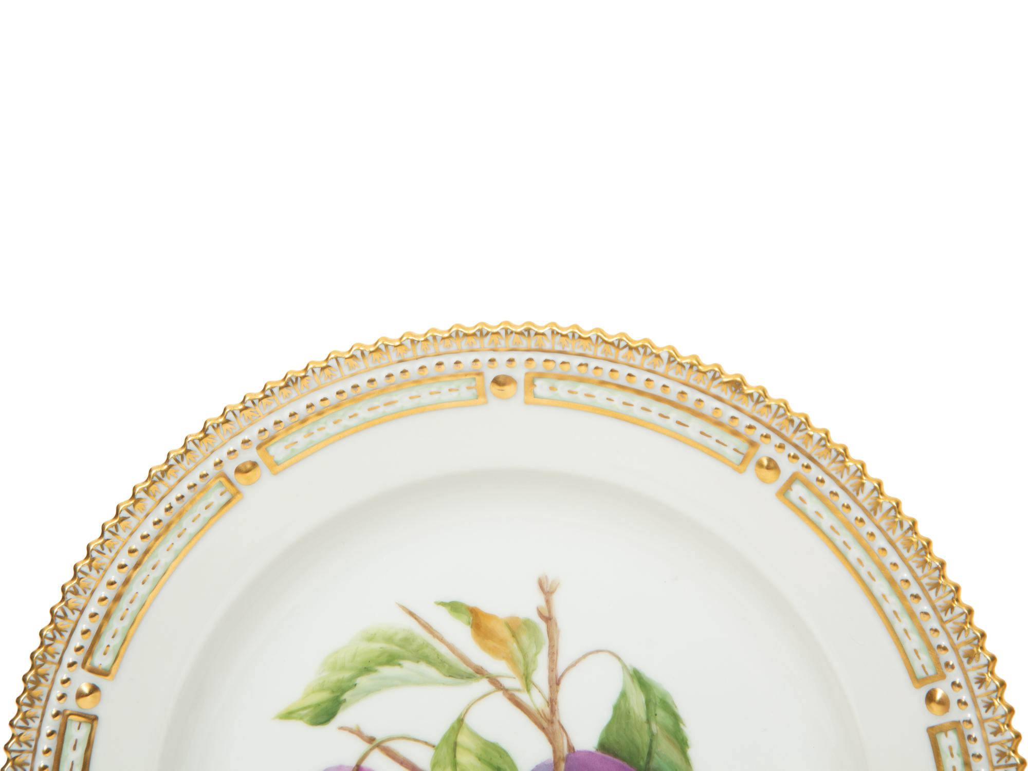 Fourteen Royal Copenhagen Flora Danica Porcelain Salad Plates