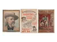 [WILD WEST SHOWS] -- [CODY, William F. "Buffalo Bill" (1846-1917)]. A group of 6 items, incl. programs advertising Buffalo Bill's Wild West show and cover promoting Jim Kid's Wild West and Hippodrome.