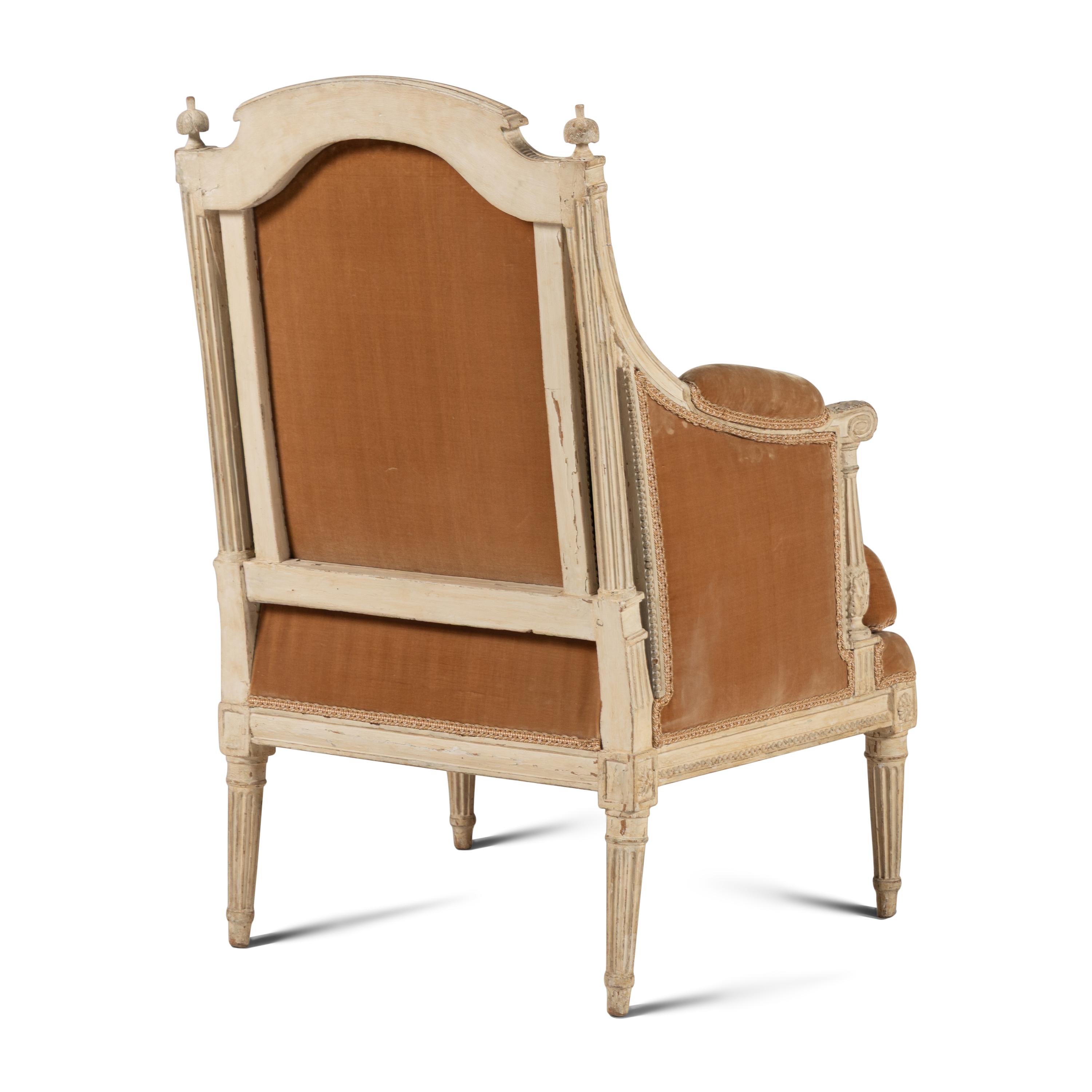 A Louis XVI Crème-Painted Bergère