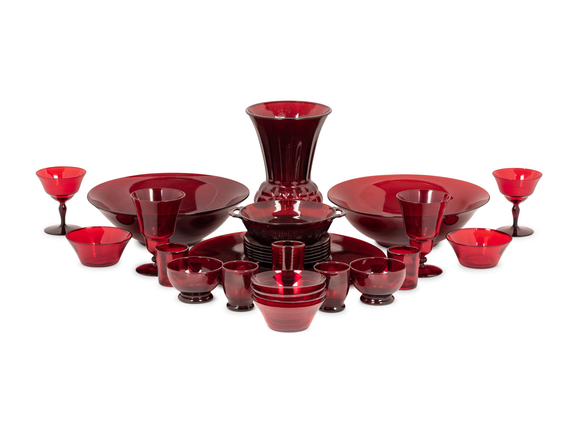 A Collection of Red Glass Table Articles