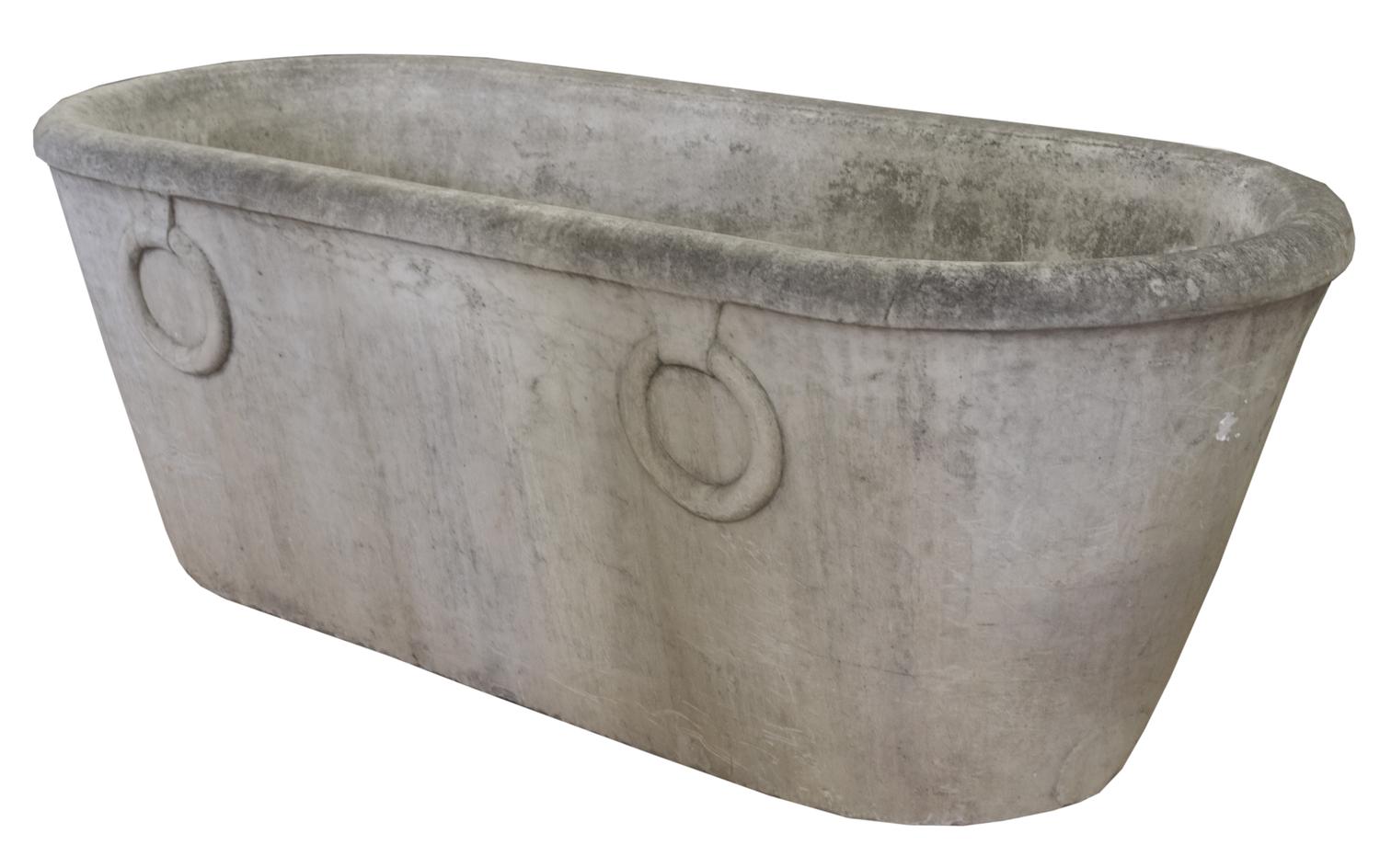 A Carved Marble Bathtub 65" W x 27" D x 23.5" H — Italy, 18th century