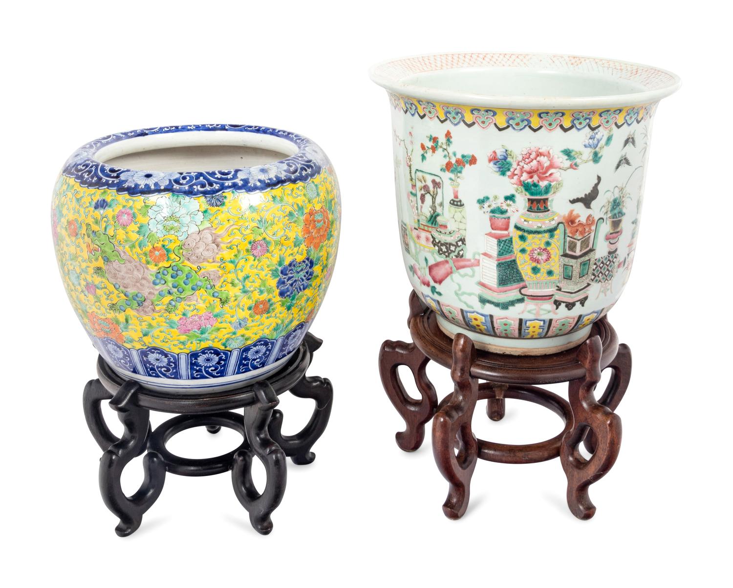 Two Chinese Porcelain Fishbowls