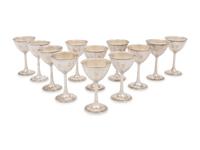 A Set of Twelve American Silver Goblets