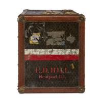 A Goyard fitted wardrobe trunk in black 'Goyardine' printed canvas first quarter 20th century
