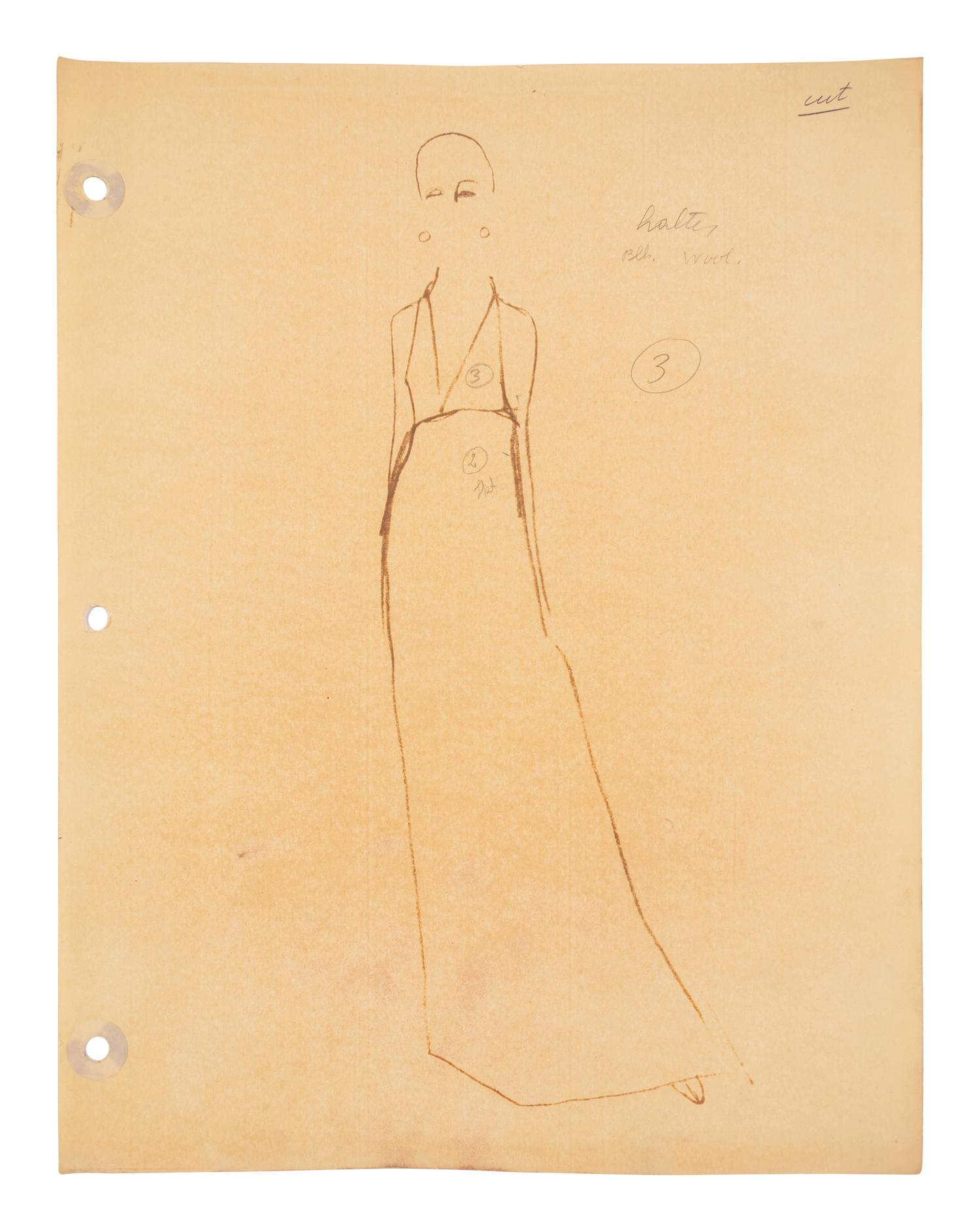 A Large Group of Norell Fashion Sketches