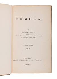 EVANS, Mary Ann ("George Eliot") (1819-1880). Romola. London: Smith, Elder and Co., 1863.