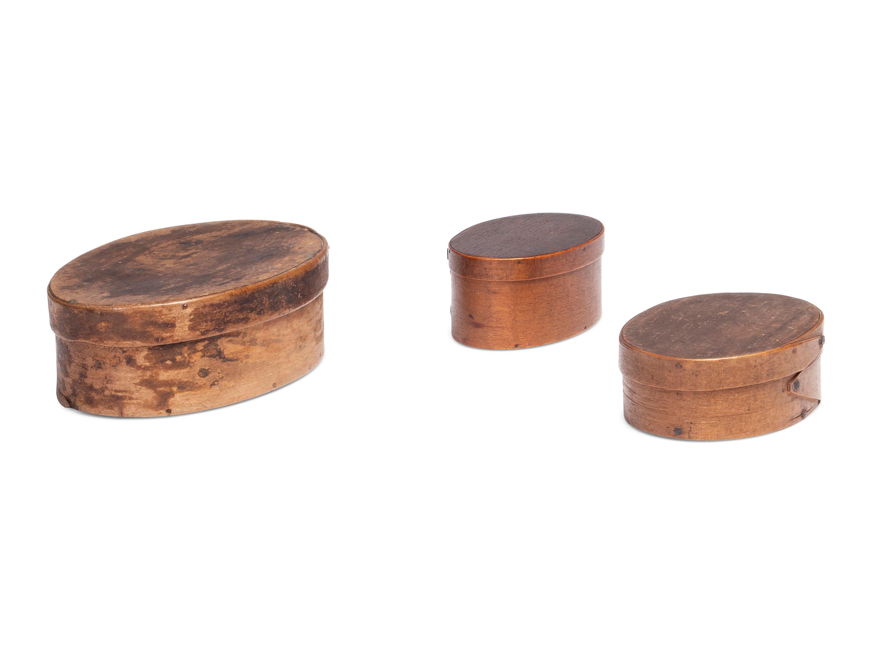 Three Shaker Lidded Bentwood Boxes