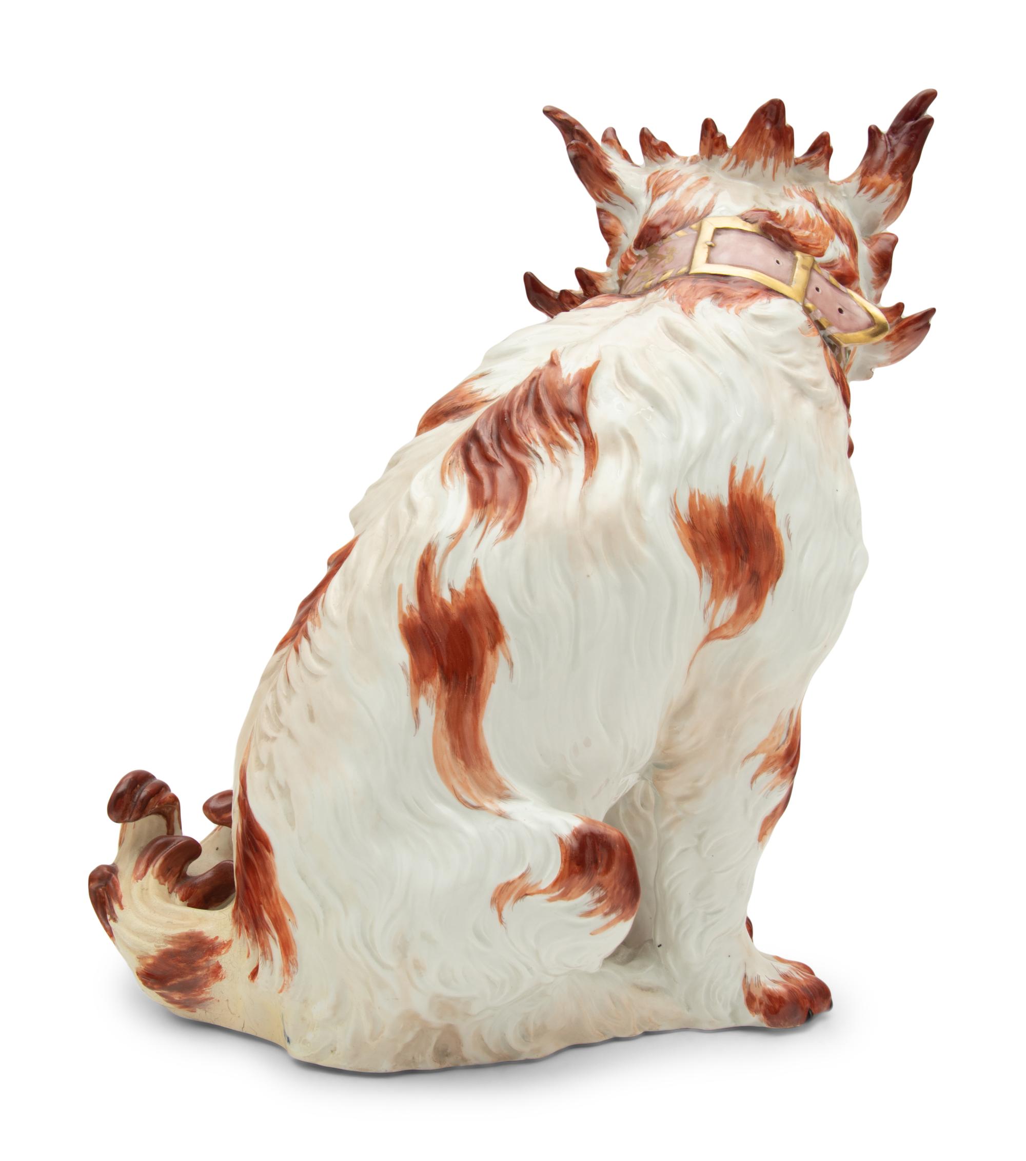 A German Porcelain Model of a Bolognese Hound