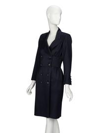 Hermès, Fitted Black Wool Dress