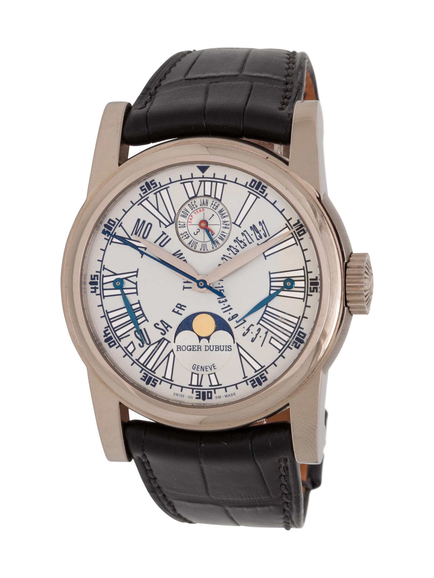 ROGER DUBUIS, REF. HO43 5772 0 3R.73 18K WHITE GOLD 'HOMMAGE' BI-RETROGRADE PERPETUAL CALENDAR CHRONOMETER WATCH