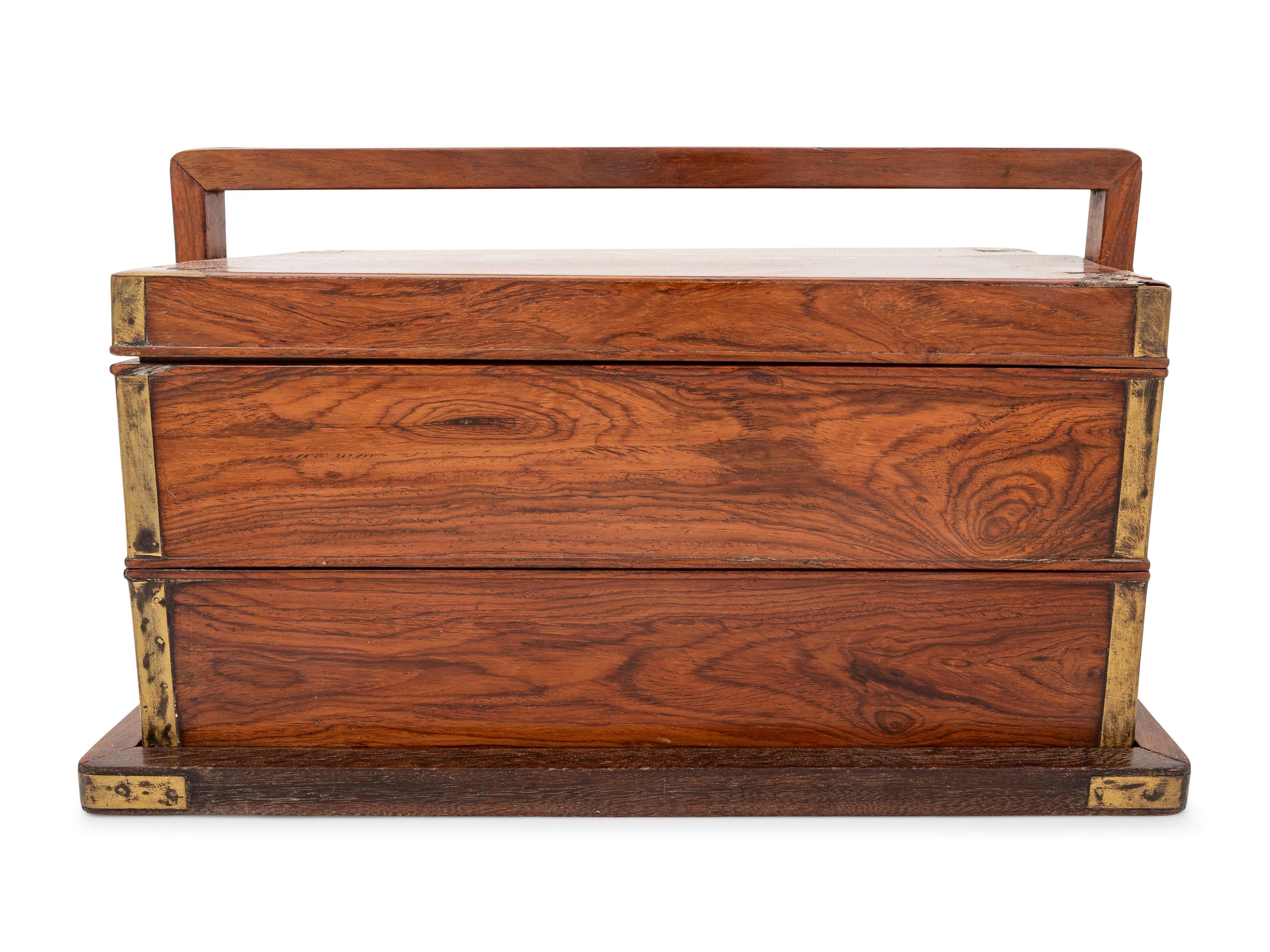 A Chinese Huanghuali and Jichimu Two-Tier Picnic Box