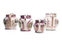 Four Sunderland Luster Jugs