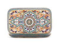 A Russian Silver-Gilt and Enameled Cigarette Case