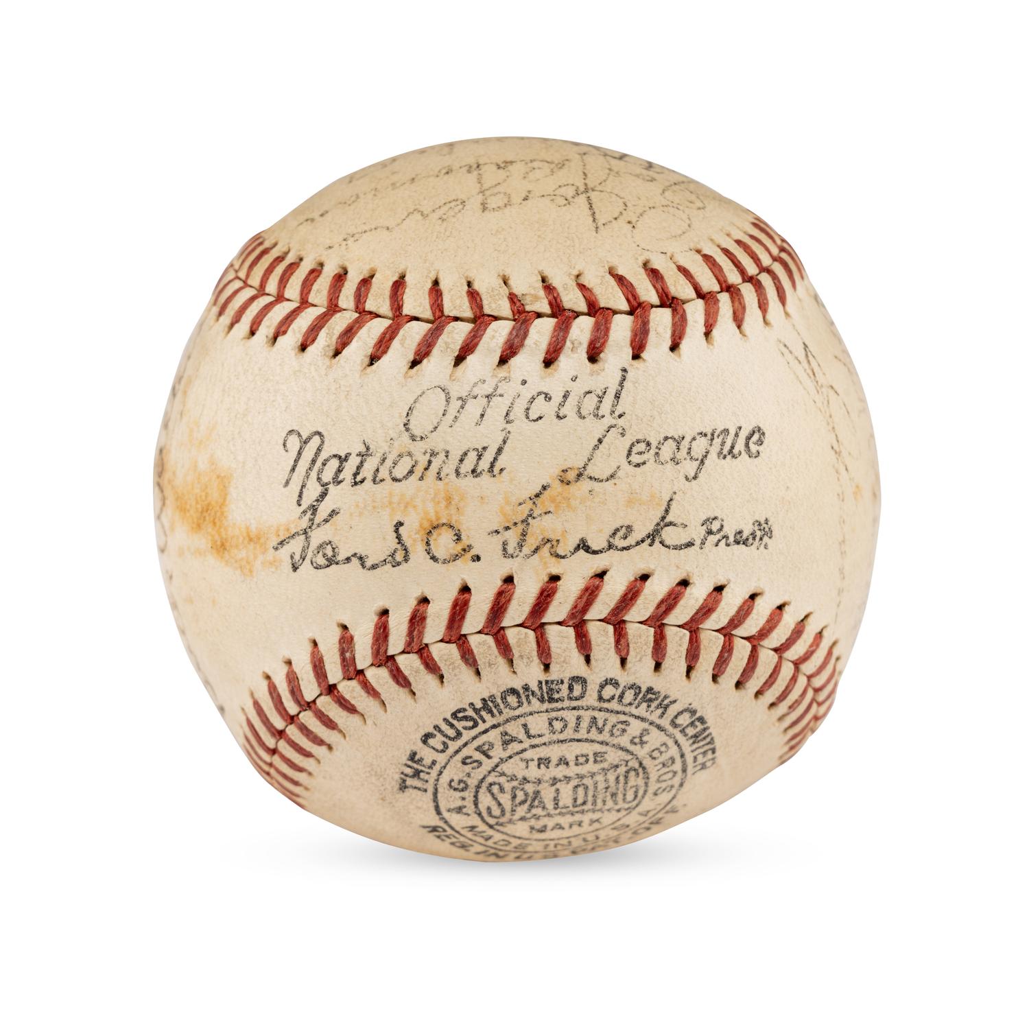 A 1936 Philadelphia Phillies Team Signed Autograph Baseball Featuring Chuck Klein (JSA Letter Of Authenticity)